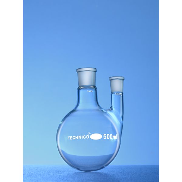 Flask Round Bottom Centre Neck 24:29 One Parallel Side Neck 14:23 Interchangeable Joint 2000 ML